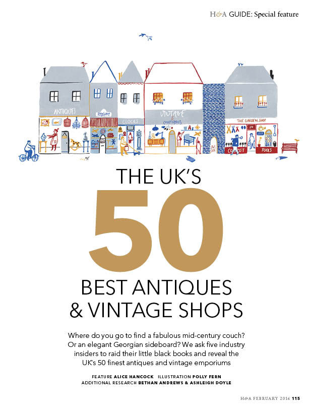 Doe & Hope Featured in Homes & Antiques; 50 Best Antique Shops for 2016...