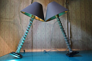A Pair of Painted French Barley Twist Table Lamps