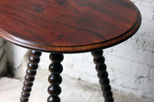 An Attractive Walnut & Mahogany Bobbin Turned Occasional Table c.1890-1900
