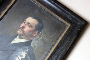 A Mid 19thC French School Oil on Canvas Portrait of a Gentleman c.1860