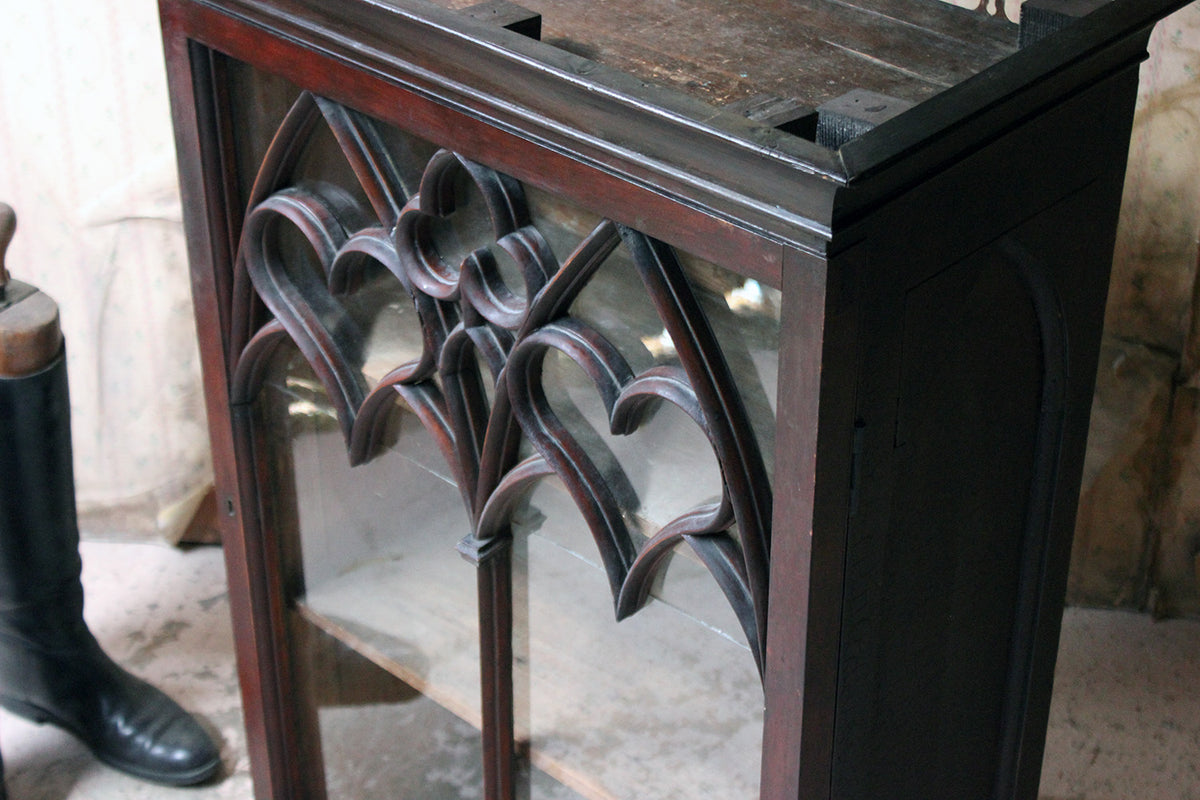 An Early Victorian Stained Pine Gothic Revival Wall c.1850