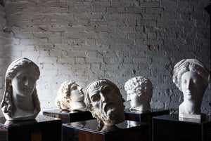 A Highly Decorative Group Of Five 20thC Plaster Classical Portrait Head Studies