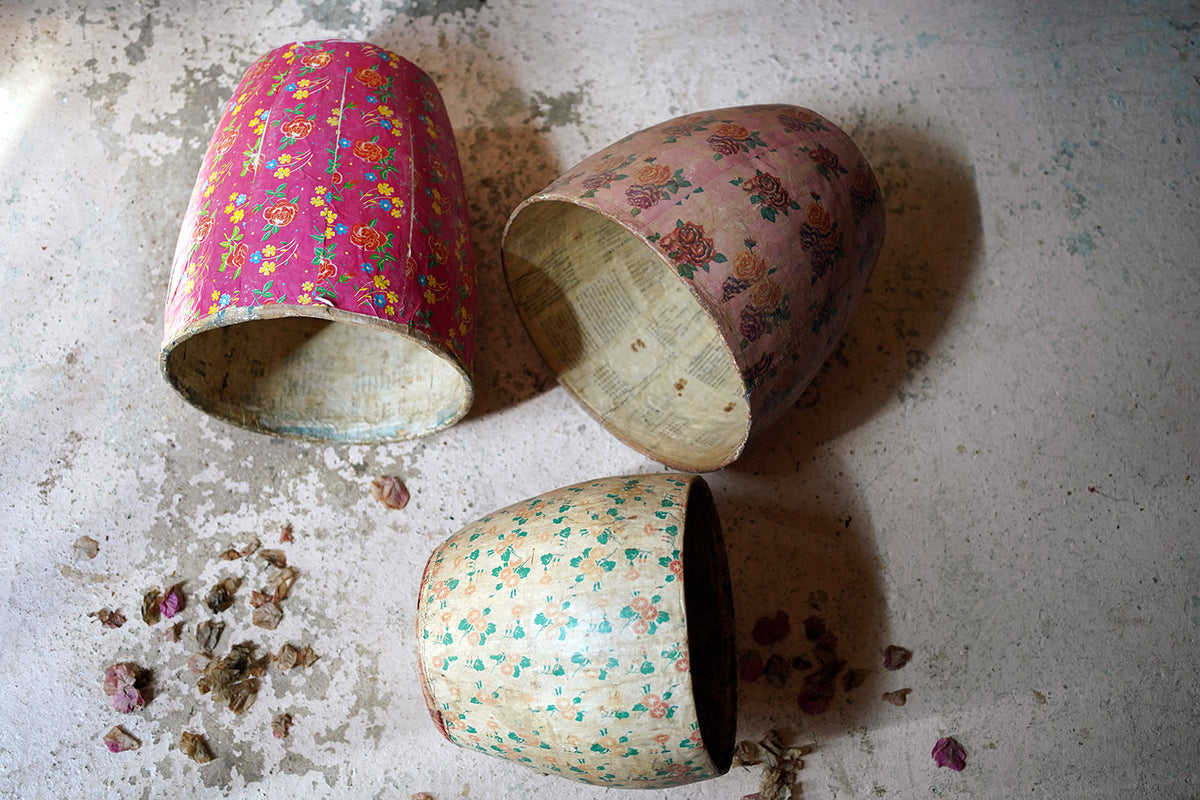 Three Mid-20thC Chinese Papier-mâché Storage Buckets – Doe & Hope