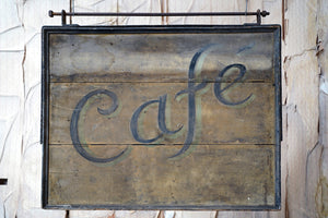 A Large Early 20thC Double-Sided Sign Written Advertising Sign; 'Café’ c.1920