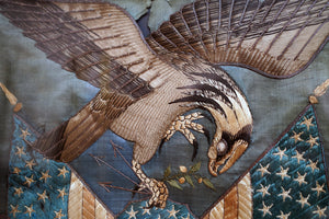 A Rare Late 19thC Spanish-American War Silkwork & Bullion Embroidery Military Banner