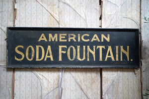 Bristol Zoological Gardens:  A Large Early 20thC Sign Written Painted Advertising Sign; 'American Soda Fountain' c.1930