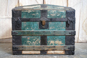 A Mid-Victorian Painted Pine Dome-Topped Travelling Trunk c.1875-85