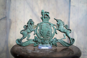 A Late 19thC Pierced Bronze Armorial of The Royal Coat of Arms c.1880