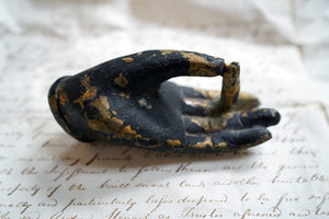 An 18thC Tibetan Gilt Bronze Buddhist Vitarka Mudra Hand Fragment