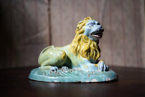 A Late 18thC Brussels Faience Model of a Lion c.1780