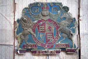 A George VI Polychrome Painted Card Coronation Coat of Arms c.1936