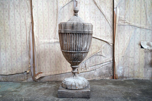 A George III Period Carved Stripped Pine Neo-Classical Architectural Urn c.1800-20