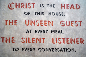 An Early 20thC Art Deco Era Devotional Plaque; ‘Christ is the Head of this House’ c.1930