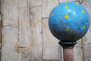 An Early/Mid 20thC Painted Sheet Metal Circus Performance Balancing Act Ball on Stand c.1940