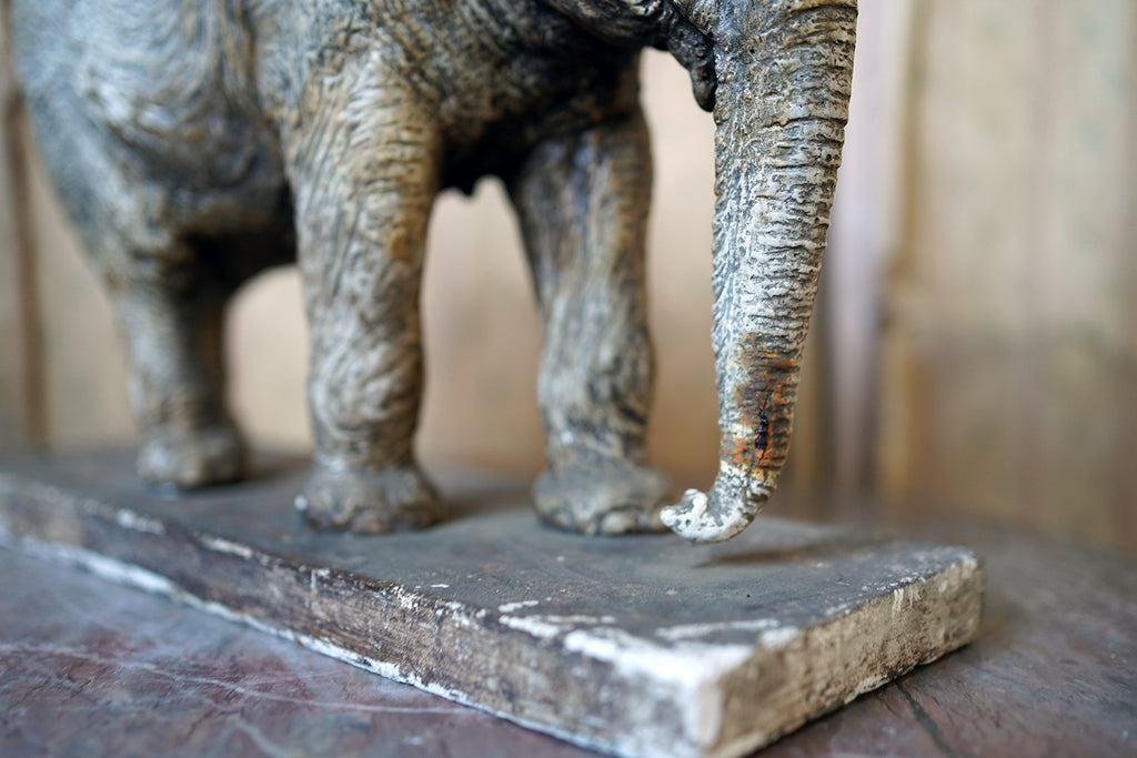 Thomas Handler A Painted Plaster Sculpture of an Elephant & Handler; Frederick Thomas ...