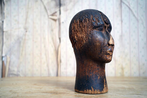 An Early Carved & Stained Beech Milliner’s Display Bust c.1850