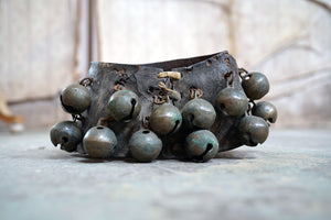 A Rare Edwardian Period Leather & Brass Bell Goat Collar c.1900-10