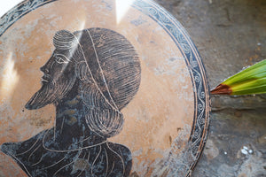 A Classical Greek Attic Pottery Portrait Roundel c.5-7thC B.C