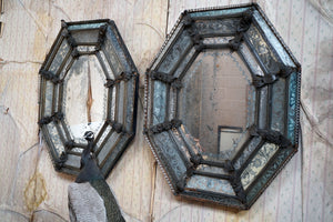 A Monumental Pair of 19thC Venetian Engraved Glass Octagonal Mirrors c.1870
