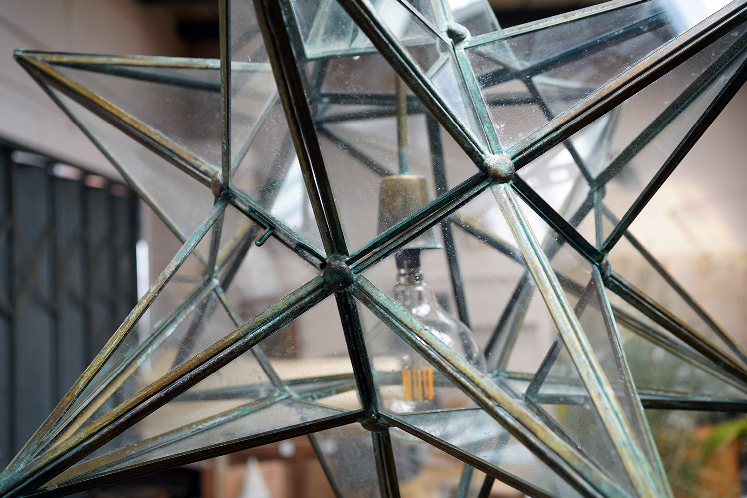 A Large Italian Glass Moravian Star Hanging Pendant Light c.1950-60 ...