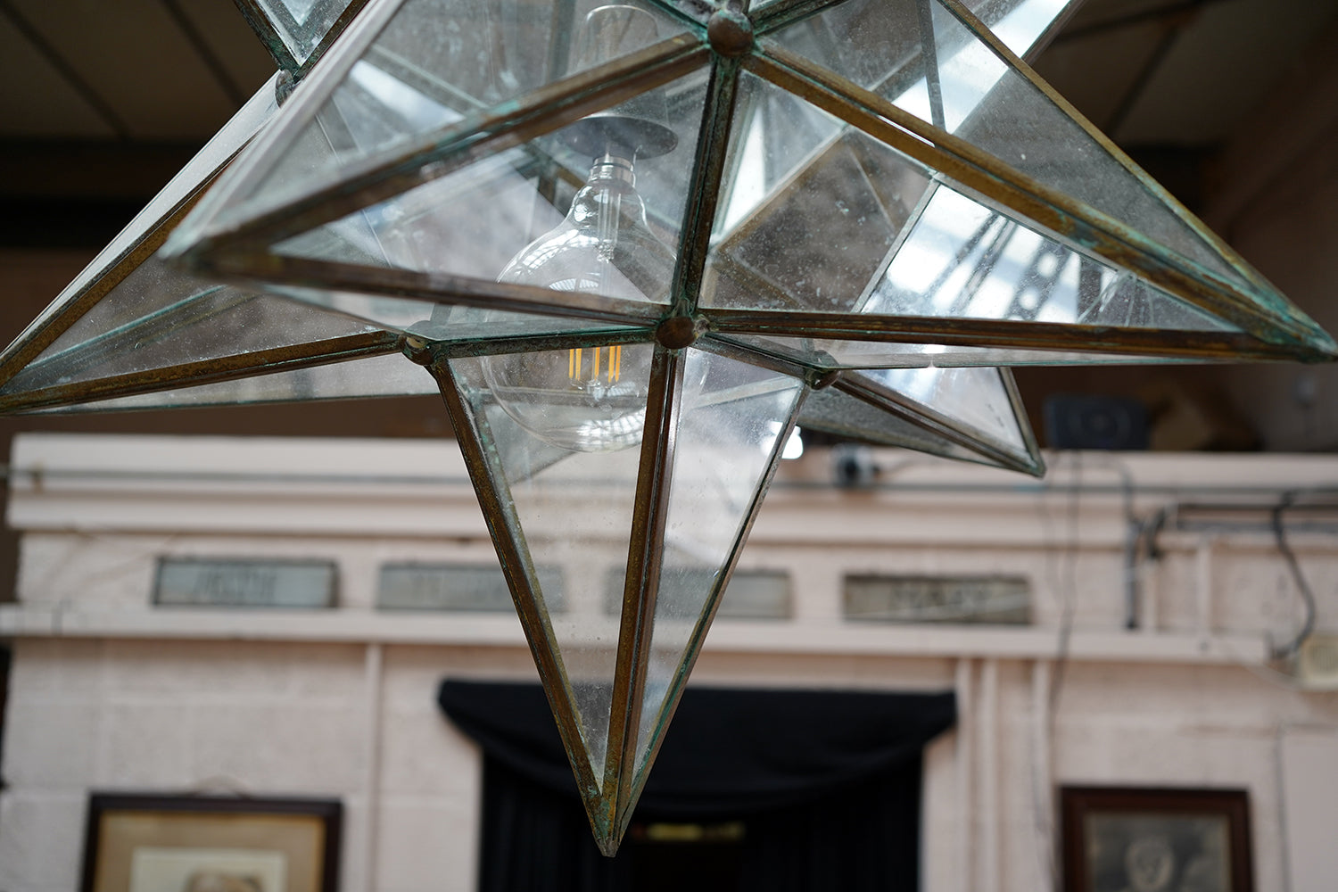 A Large Italian Glass Moravian Star Hanging Pendant Light c.1950-60 ...