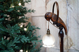 An Unusual Early 20thC Novelty Carved Table Lamp Modelled as a Parrot c.1920