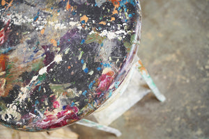 An Early/Mid-20thC French Painted Steel & Pine Sculptors Stand c.1930-40