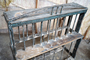 A Vernacular 19thC Painted Two-Tier Hanging Plate Rack c.1840