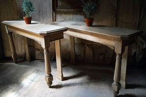 A Pair of Bleached Oak Console Tables