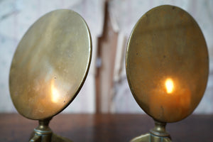 A Pair of George III Brass Tilt-Top Tripod Table Candle Reflectors c.1800