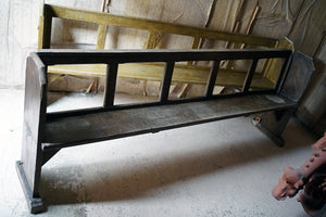 A Large Pair of Victorian Comb Decorated Painted Pine Church Pews c.1870