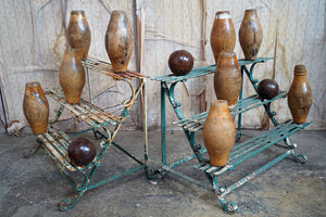 A Pair of Early 20thC Painted Cast Iron Three-Tier Plant Stands c.1920-40