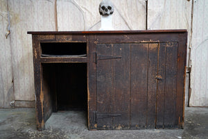 A Late Victorian Stained Pine & Oak Shop Counter c.1890-1900
