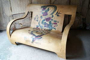 John Richmond; The Tatoo’d Icon Collection; A Two-Seater Plywood Armchair 2022