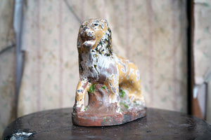 An Early 19thC Polychrome Painted Terracotta Figure of a Lion c.1800-10