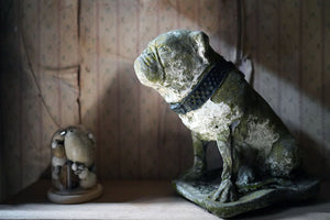 Mid-20thC Painted Cast Stone Bulldog c.1940-50