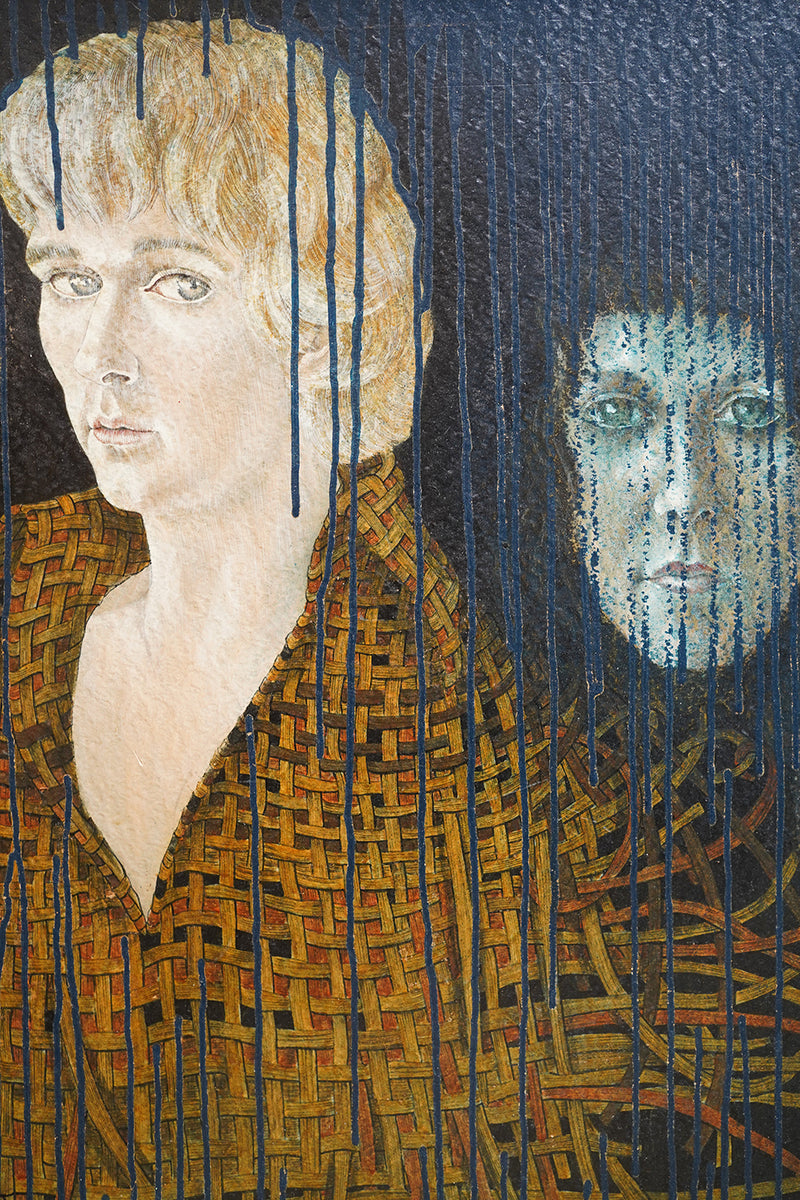 An Early/Mid 20thC Oil & Mixed Media Surrealist Portrait on Board by J ...