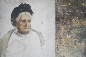 A Late Victorian Unfinished Oil on Canvas Portrait of an Elderly Lady c.1880