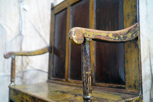 A Rare 17thC Welsh Painted Pine Settle c.1660–80