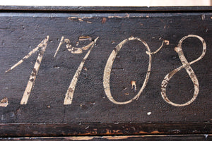 A Queen Anne Period Painted Pine Deeds Box; 1708