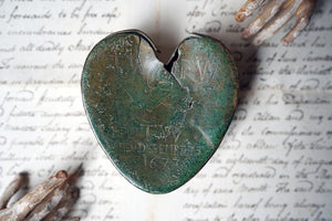 An Unusual & Rare 17thC Memento Mori Lateen Heart Shaped Casket 1677