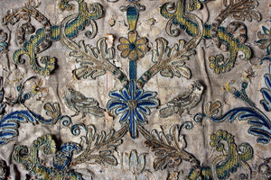 A Large 17thC English Silk & Metal Threaded Embroidery c.1680-1700