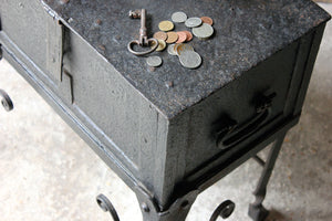 A Rare 17thC Spanish Baroque Iron Strong Box on Stand c.1660-90