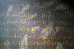 An Early 19thc Ecclesiastical Painted Pine Panel; Shenstone Parish Church, Staffordshire, c.1829