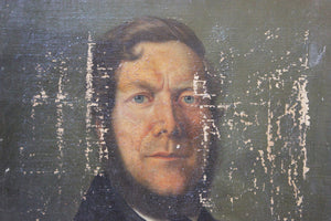 A Mid-Victorian English School Oil on Canvas Portrait of a Gentleman Dated to 1864