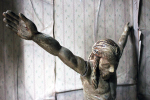 A Large 18thC Italian Parcel Gilt & Gesso Carved Pine Corpus Christi