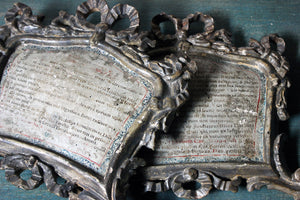 A Pair of Late 18thC Gilded & Silvered Pine Italian Altar Cards c.1790