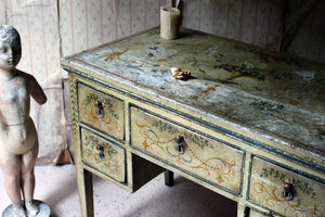 An 18thC North Italian Polychrome Painted Centre Table / Desk c.1780