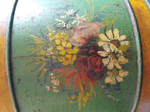 A Large & Attractive Hand-Painted Victorian Tea Canister