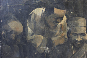 An Atmospheric Oil on Canvas Portrait Study of Three Asian Gentlemen; Signed A. Lambert